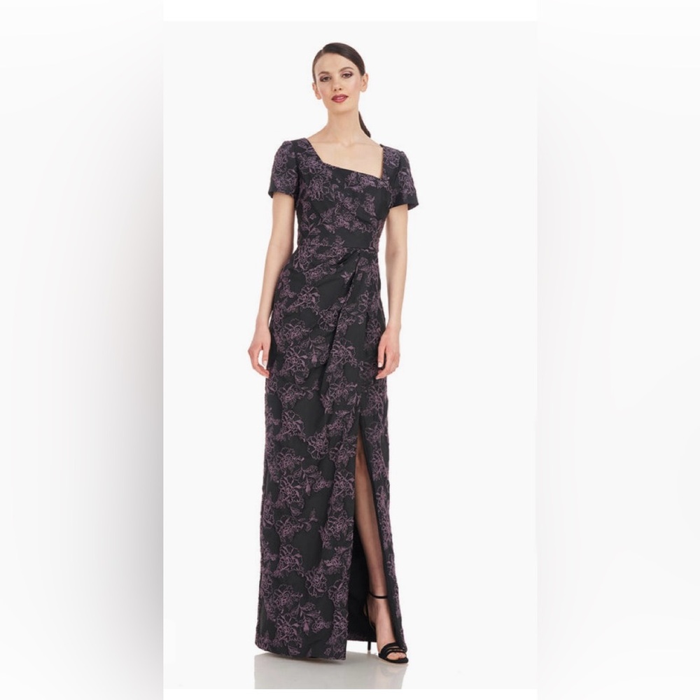 Elegant Black and Purple Floral Dress